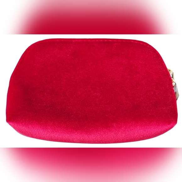 Christian Dior Red Velvet Pouch with Logo and Rouge Dior Lipstick #558. New! - Picture 3 of 11